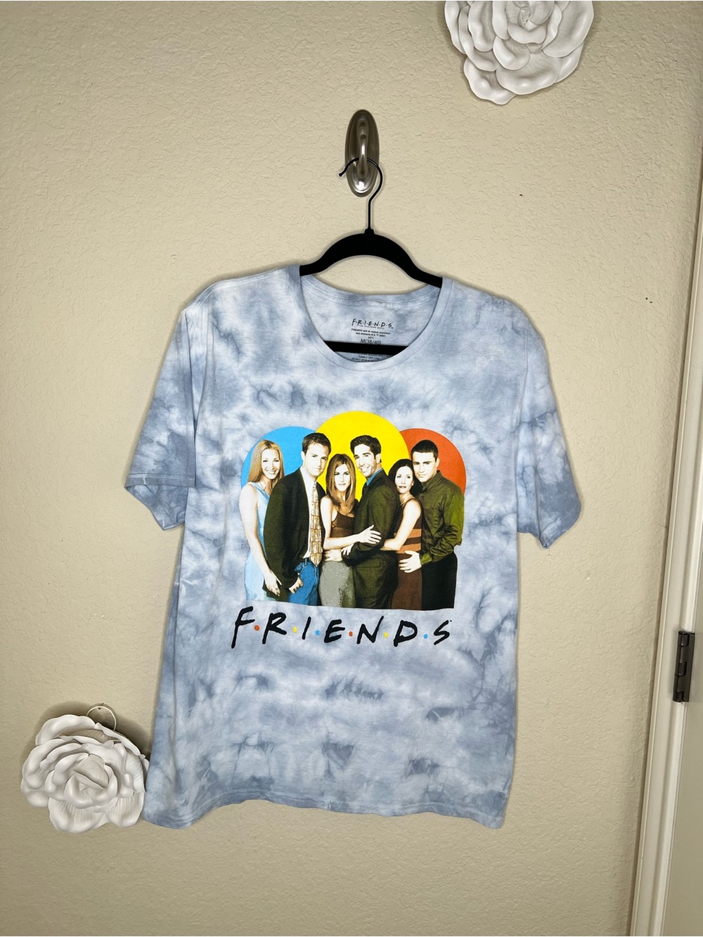 NTM: Friends TV Show Blue Gray Tie Dye Graphic T-Shirt Men’s Medium 38/40